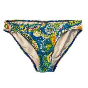 Lauren Ralph Lauren Blue Green Multi Paisley Bikini Bottoms Size 10